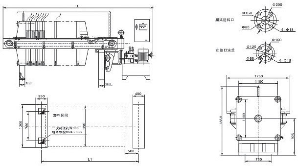 1250型隔膜壓榨壓濾機(圖1)